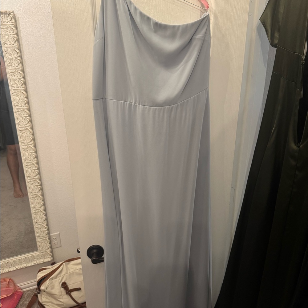 Show Me Your MuMu One Shoulder Dress in Light Gray